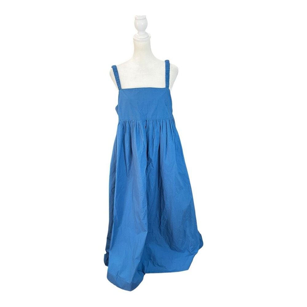 Maison Marigold Laguna Maxi Dress Blue Cotton Poplin Low Back Sundress L - Picture 5 of 10